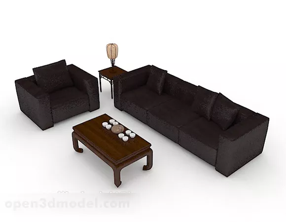 Black Simple Casual Sofa 3d model Black Simple Casual Sofa 3d model