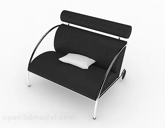 Black Simple Casual Single Sofa 3d model Black Simple Casual Single Sofa 3d model