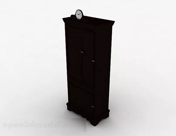 Black Single Door Locker 3d model Black Single Door Locker 3d model