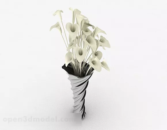 Black Spiral Wide Mouth Vase 3d model Black Spiral Wide Mouth Vase 3d model