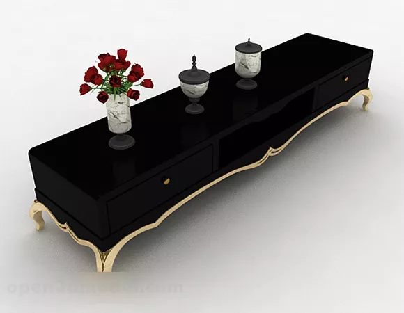 Black Tv Cabinet 3d model Black Tv Cabinet 3d model