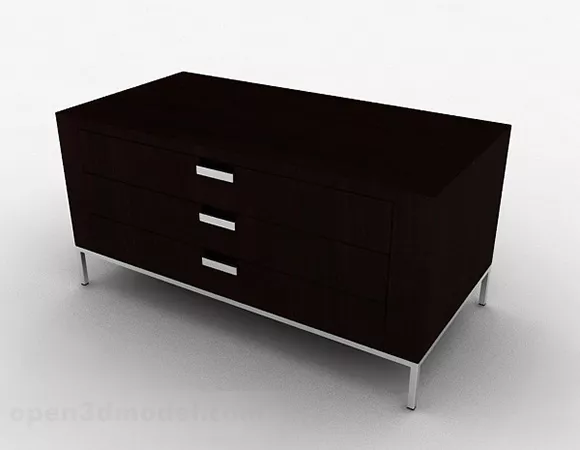 Black Wooden Tv Cabinet 3d model Black Wooden Tv Cabinet 3d model
