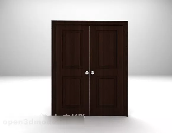 Black Wooden Door 3d model Black Wooden Door 3d model