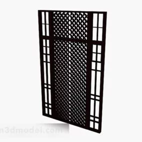 Black Wooden Hollow Partition 3d model