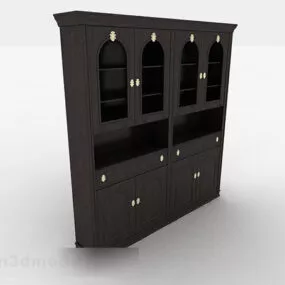 Black Wooden Home Cabinet 3d model