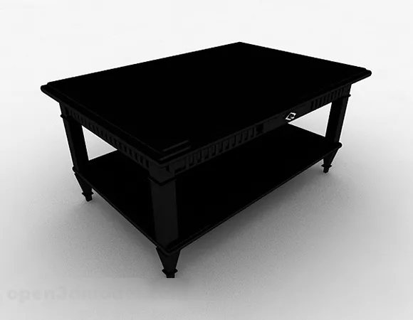 Black Wooden Home Coffee Table 3d model Black Wooden Home Coffee Table 3d model