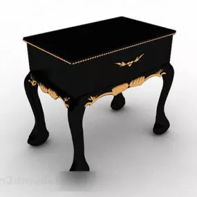 Black Wooden Tea Table Furniture 3d model