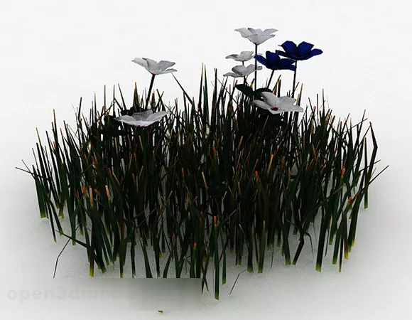 Small Bush With Grass 3d model