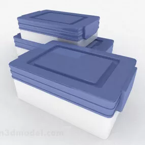 Blue And White Storage Box 3d model