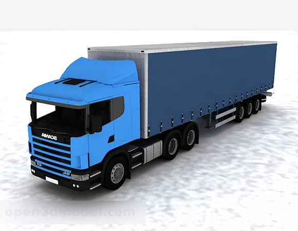 Semi Truck Lowpoly 3d model