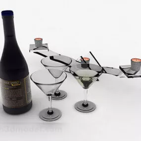 Blue Bottle Champagne 3d model