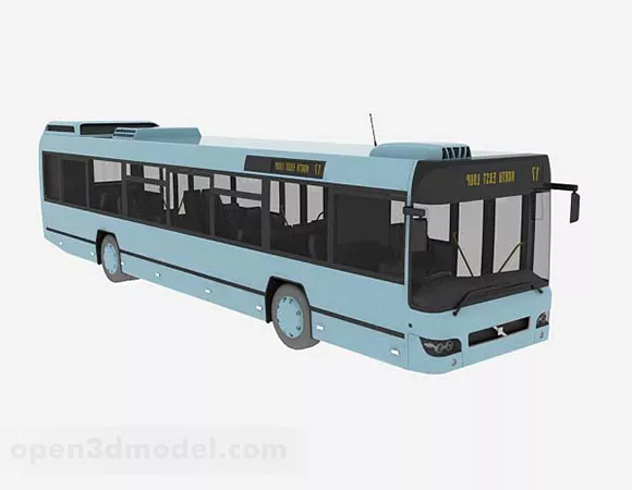 Blue Bus Vehicle 3d model Blue Bus Vehicle 3d model
