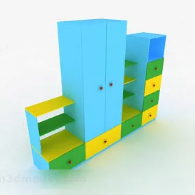 Blue Children Wardrobe 3d model