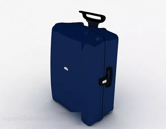 Black Leather Suitcase Box 3d model
