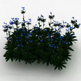 Blue Outdoor Flower 3d model