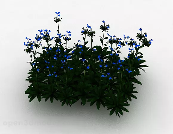 Blue Outdoor Flower 3d model Blue Outdoor Flower 3d model