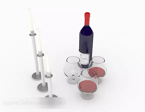 Glass Bottle With Wooden Cap 3d model