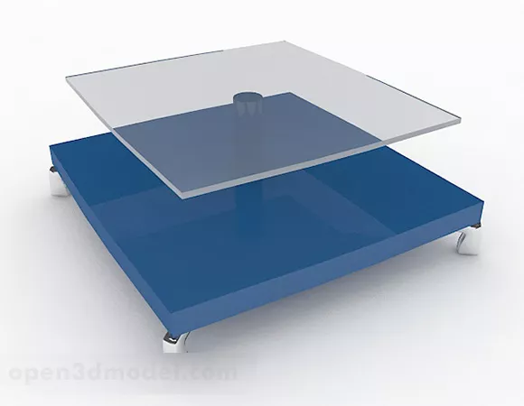 Blue Glass Coffee Table 3d model Blue Glass Coffee Table 3d model