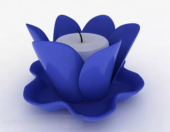Blue Lotus Shaped Candlestick 3d model Blue Lotus Shaped Candlestick 3d model