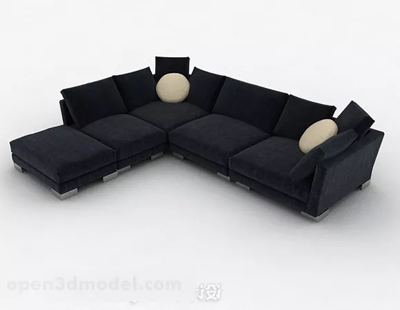 Blue Minimalist Multiseater Sofa Furniture 3d model Blue Minimalist Multiseater Sofa Furniture 3d model