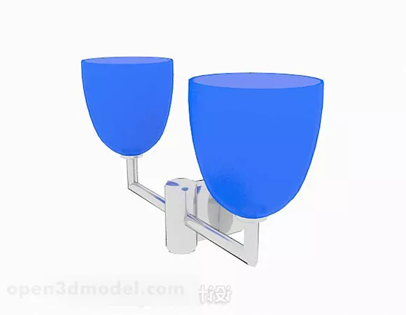 Blue Shade Minimalist Wall Lamp 3d model Blue Shade Minimalist Wall Lamp 3d model