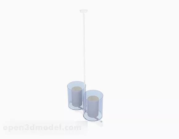 Blue Minimalistic Chandelier 3d model Blue Minimalistic Chandelier 3d model