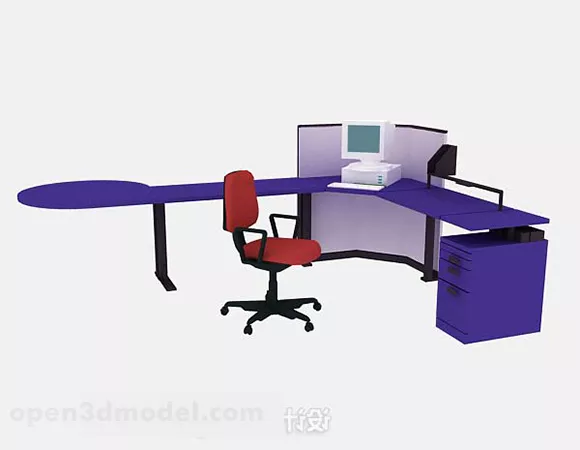 Blue Office Chair Table 3d model Blue Office Chair Table 3d model