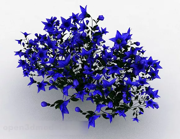 Blue Pentagonal Flower 3d model Blue Pentagonal Flower 3d model