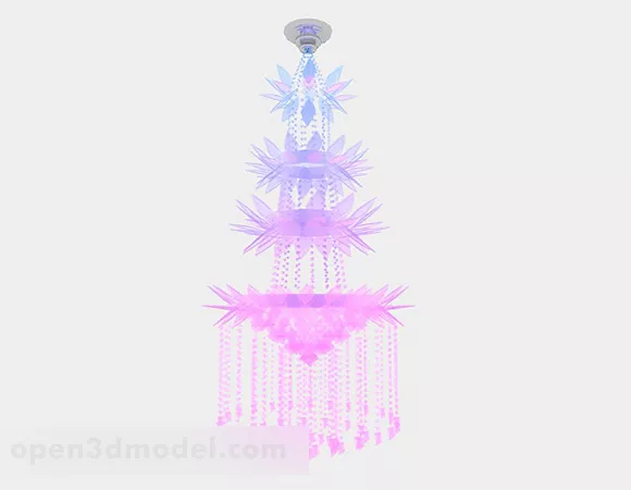 Blue Purple Fantasy Chandelier 3d model Blue Purple Fantasy Chandelier 3d model