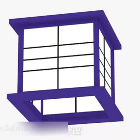 Blue Square Ceiling Lamp 3d model