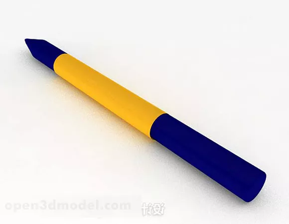 Purple Ballpoint Pen 3d model