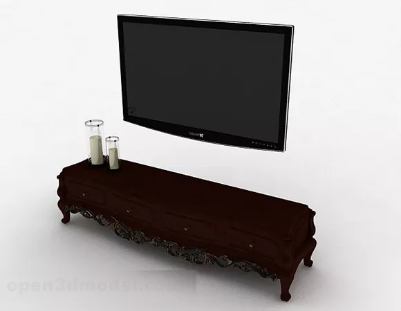 European Style Carved Tv Cabinet 3d model European Style Carved Tv Cabinet 3d model