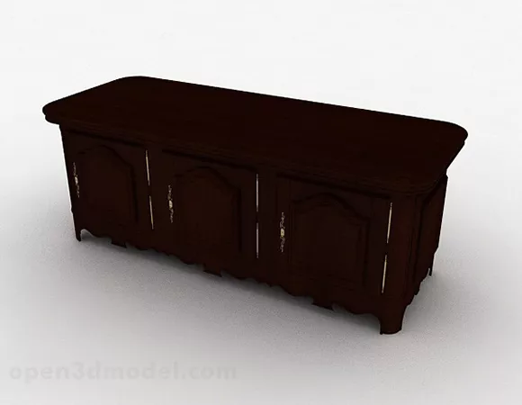 Brown European Style Wooden Locker 3d model Brown European Style Wooden Locker 3d model