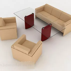 Brown Business Sofa 3d model