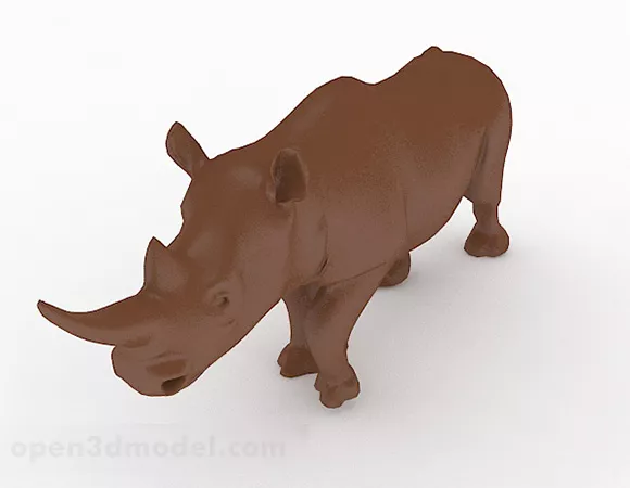 Desk Rhino Statue Ornament 3d model Desk Rhino Statue Ornament 3d model