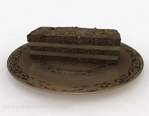 Decorative Chocolate Cake 3d model