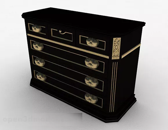 Brown Classical Porch Cabinet 3d model Brown Classical Porch Cabinet 3d model