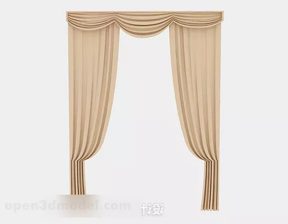 Brown Curtain 3d model Brown Curtain 3d model