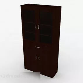 Brown Double Door Multi Layer Display Locker 3d model