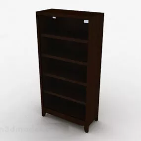 Brown Five Layer Wooden Display Cabinet 3d model