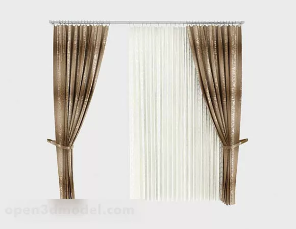 Brown Gradient Curtain 3d model Brown Gradient Curtain 3d model