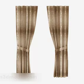 Brown Gradient Pattern Curtain 3d model