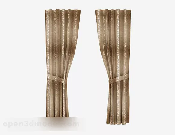 Brown Gradient Pattern Curtain 3d model Brown Gradient Pattern Curtain 3d model
