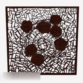 Brown Hollow Partition Window Decor 3d model