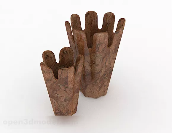 Combination Flower Pot Decoration 3d model Combination Flower Pot Decoration 3d model