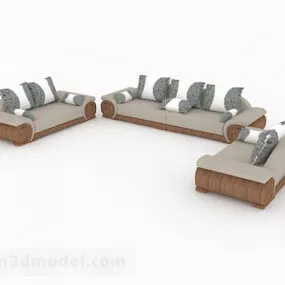 Brown Home Combination Sofa Design 3d model