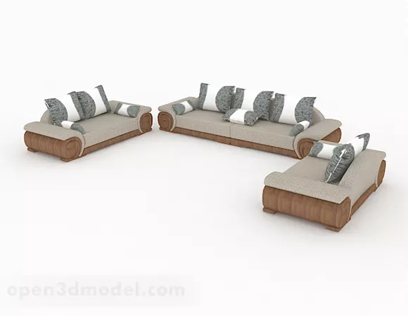 Brown Home Combination Sofa Design 3d model Brown Home Combination Sofa Design 3d model