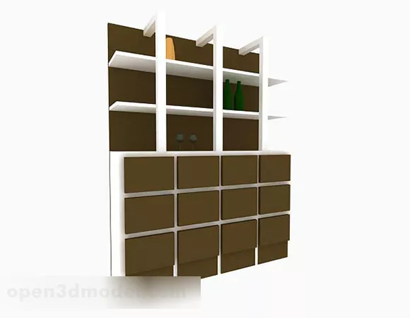 Brown Display Cabinet 3d model Brown Display Cabinet 3d model