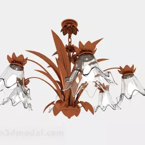 Brown Home Flower Chandelier 3d model