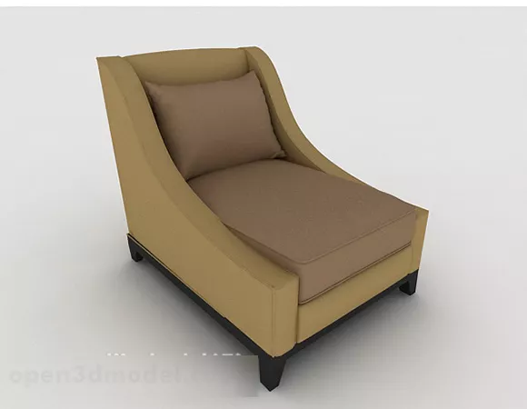 Brown Home Single Sofa V2 3d model Brown Home Single Sofa V2 3d model